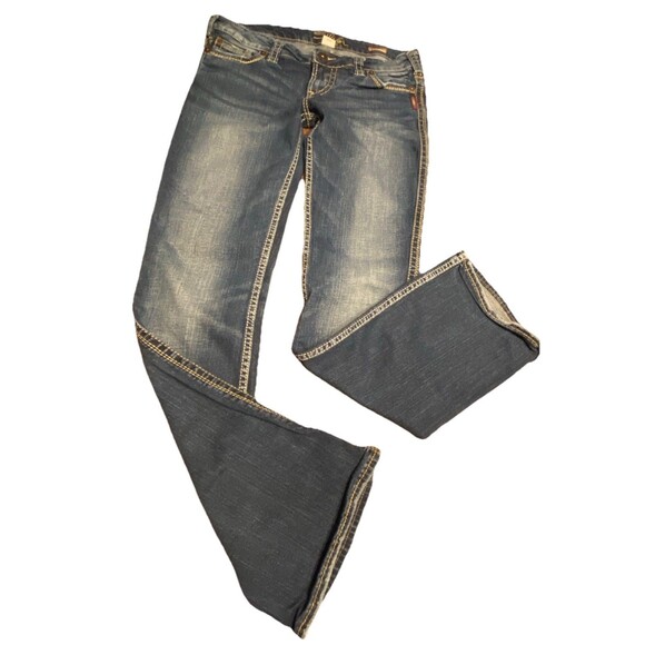 Silver Jeans Frances 18" Boot Womens Size 30W/33L Y2K Dark Wash Thick Stitched - Picture 3 of 16